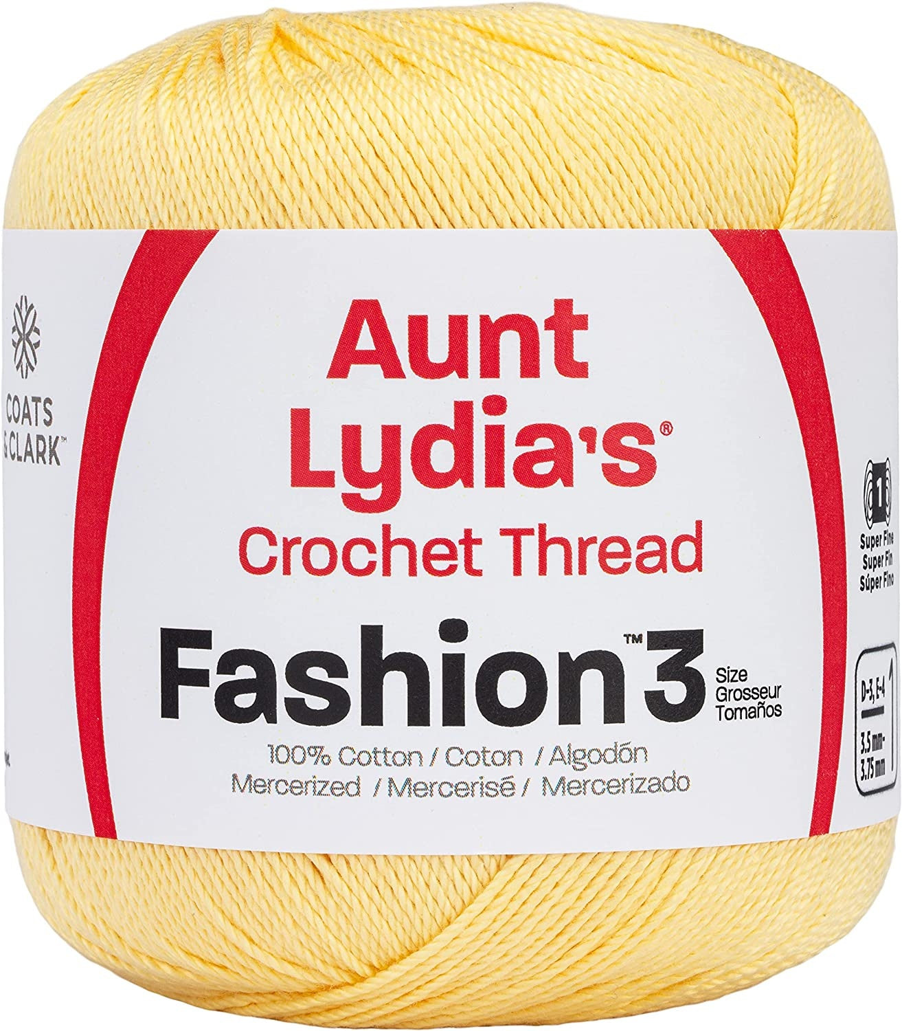 Aunt Lydia's Fashion Crochet Thread Size 3 Maize
