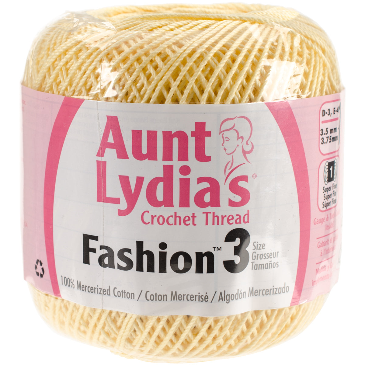 Aunt Lydia's Fashion Crochet Thread Size 3 Maize