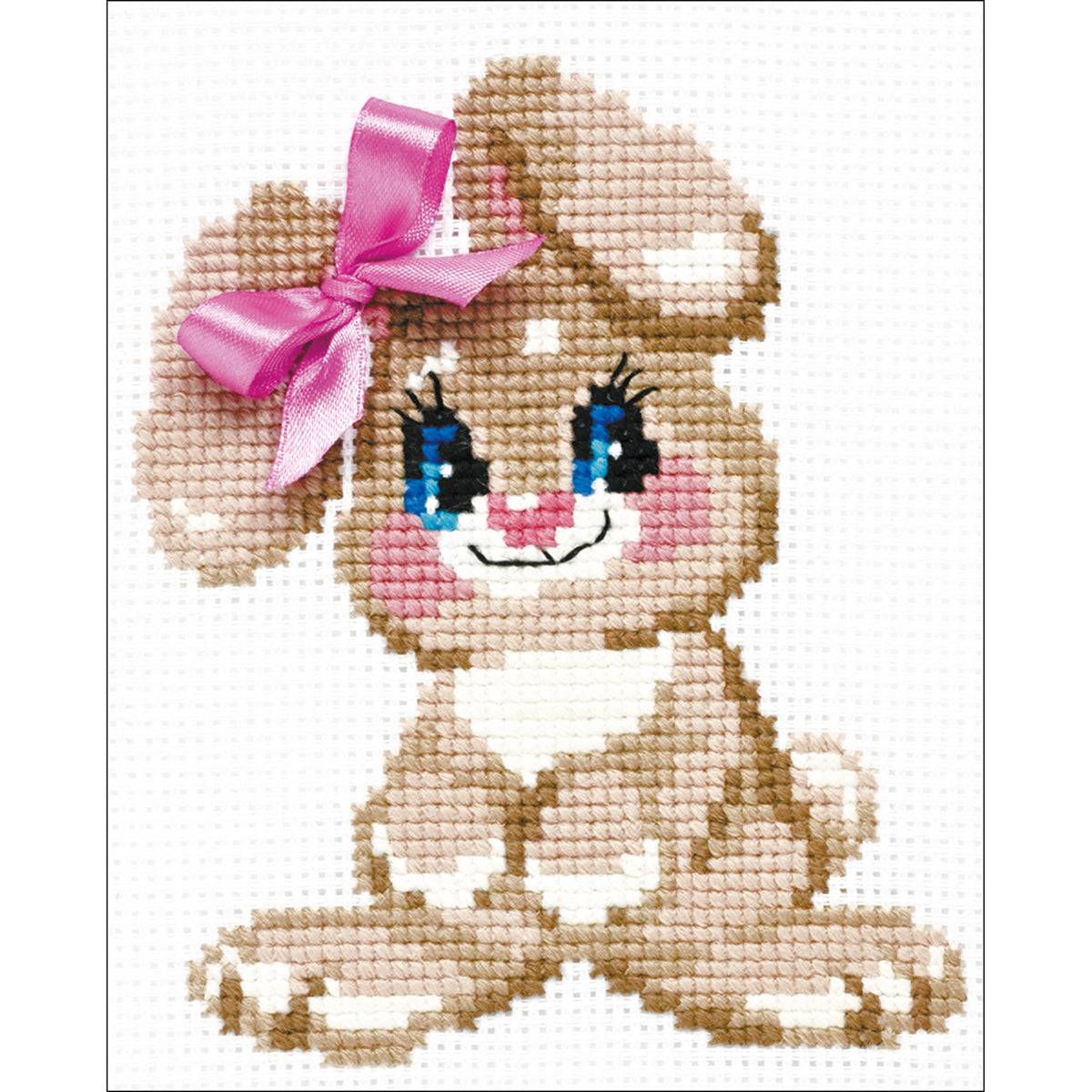 Baby Rabbit Counted Cross Stitch Kit 6"X7" 10 Count