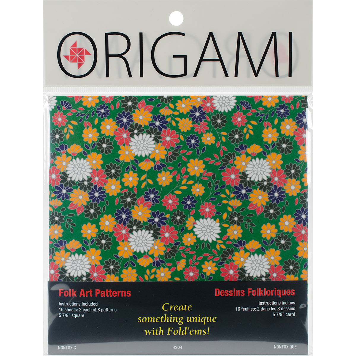 Fold 'Ems Origami Paper 5.875" 16/Pkg Folk Art