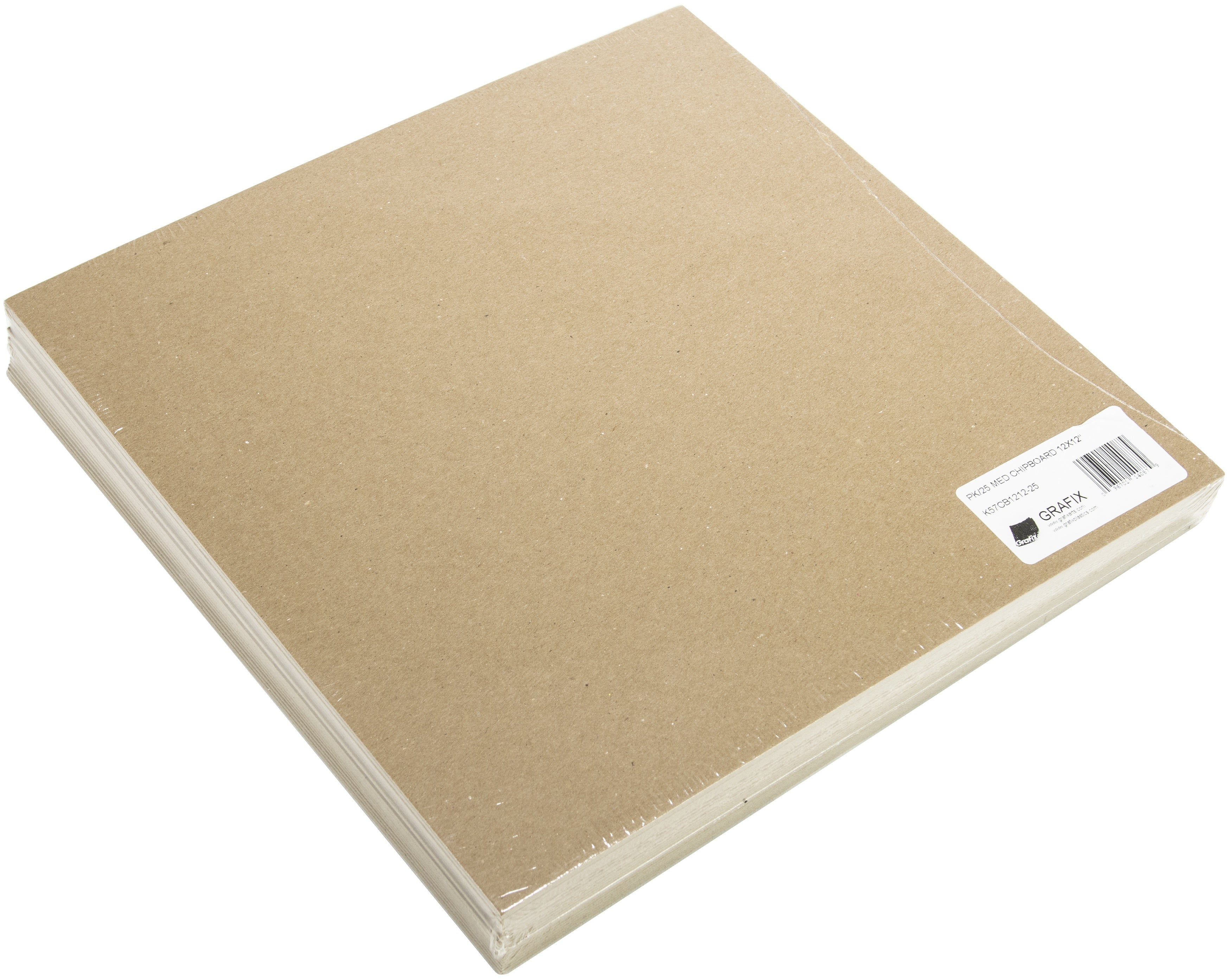 Grafix Medium Weight Chipboard Sheets 12"X12" 25/Pkg Natural