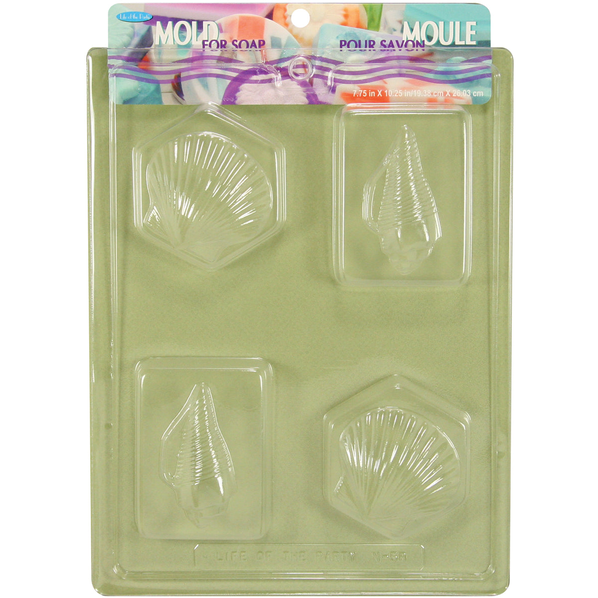Soap Mold 7.75"X10.25" 4 Cavity - Shells