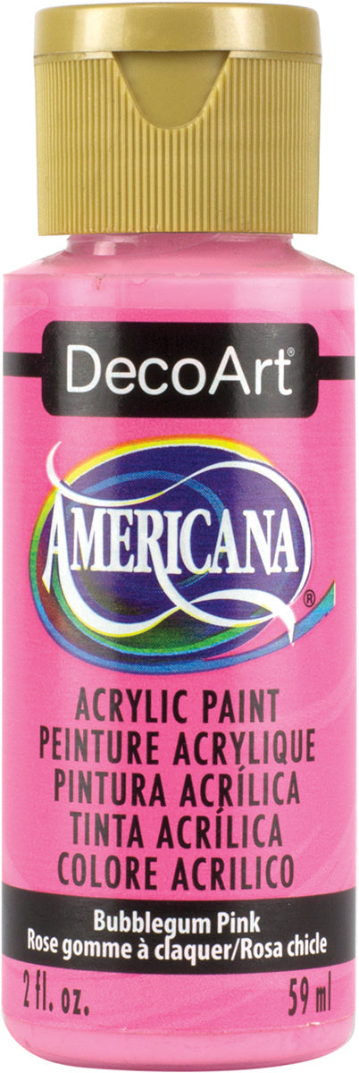 Americana Acrylic Paint 2oz Bubblegum Pink - Opaque