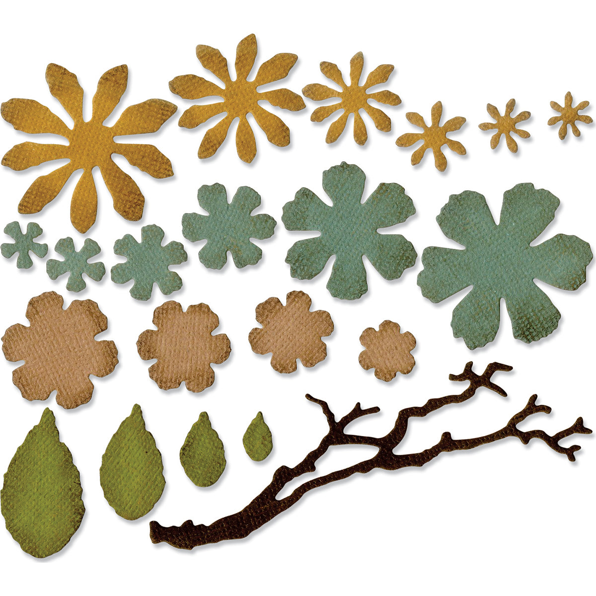 Sizzix Thinlits Dies By Tim Holtz 21/Pkg Small Tattered Florals