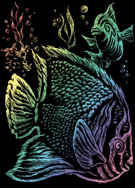 Rainbow Foil Engraving Art Mini Kit 5"X7" Tropical Fish