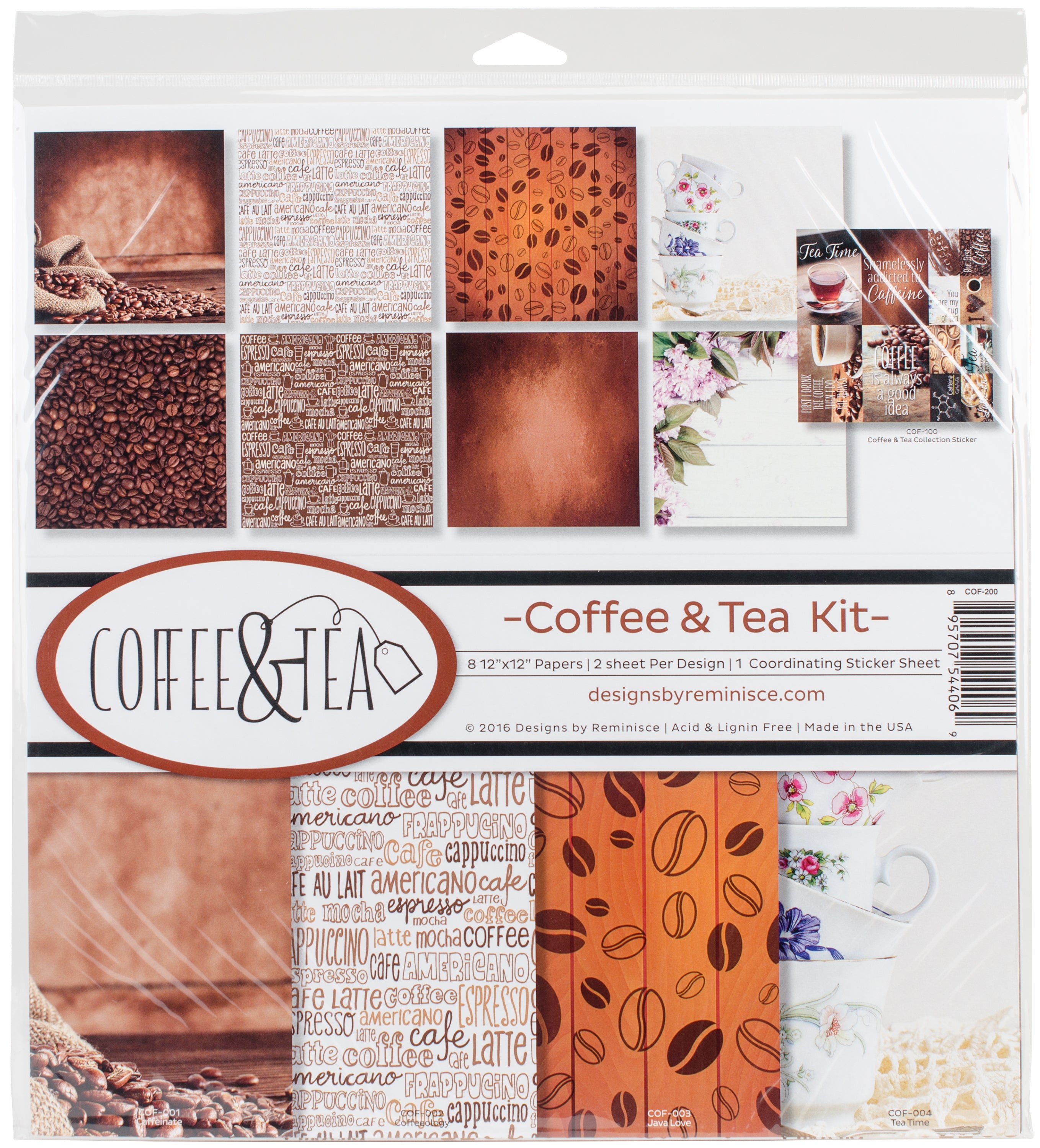 Reminisce Collection Kit 12"X12" Coffee & Tea