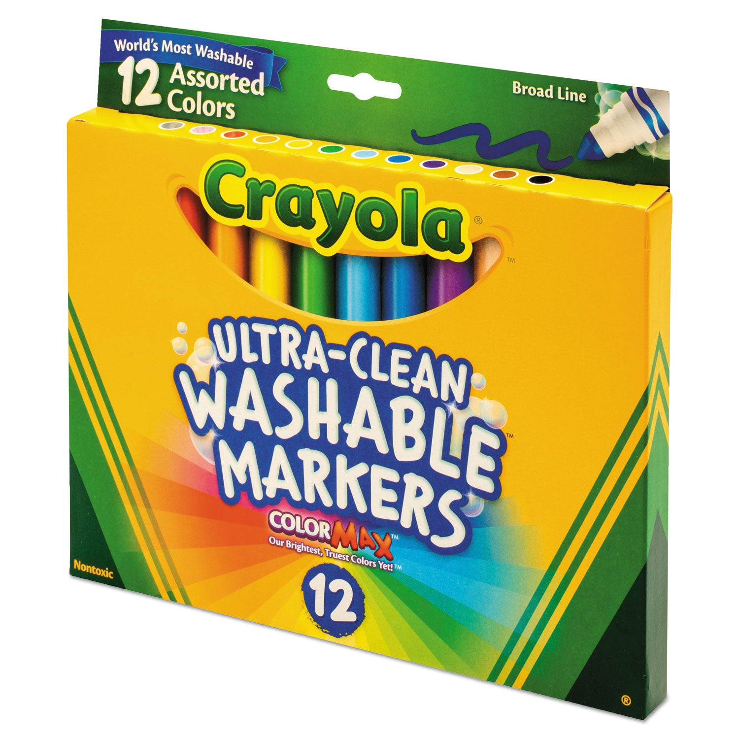 Crayola Broad Line Washable Markers Assorted Colors 12/Pkg