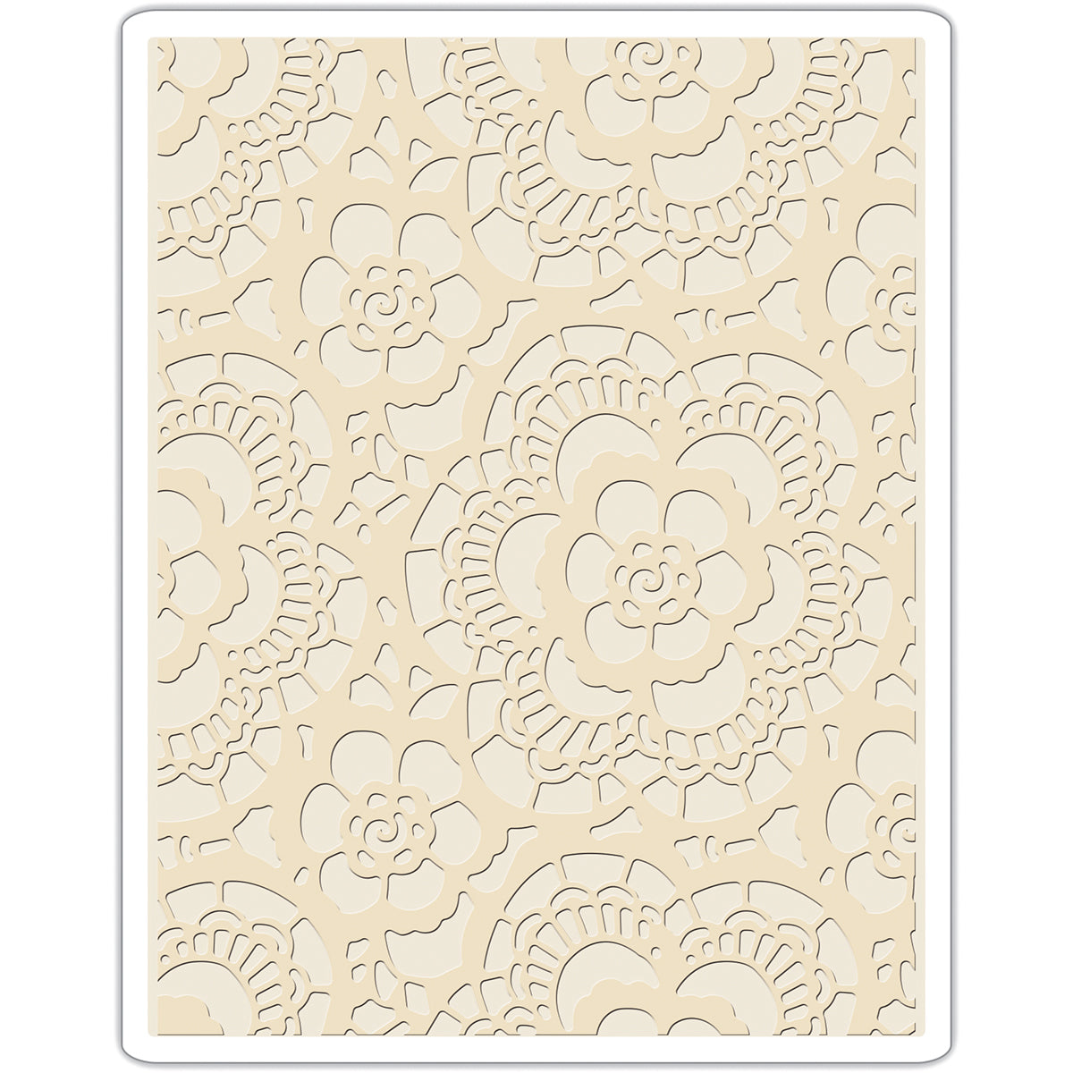 Sizzix Texture Fades Embossing Folder Lace By Tim Holtz