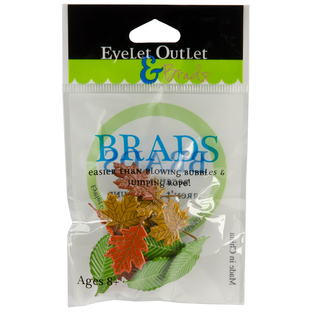 Eyelet Outlet Shape Brads 12/Pkg Leaves