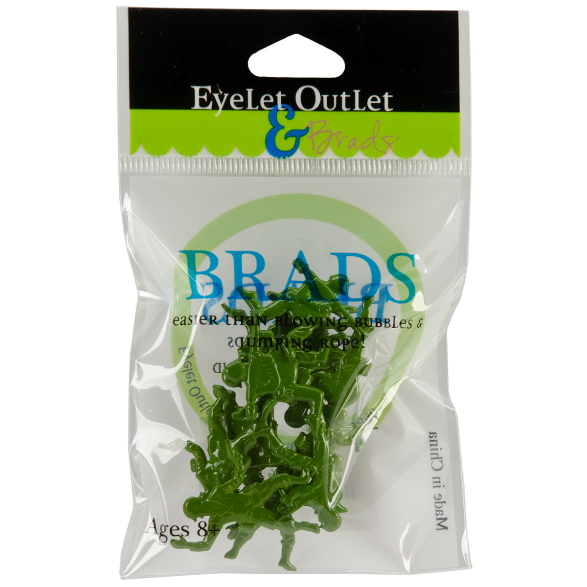 Eyelet Outlet Shape Brads 12/Pkg Army Men