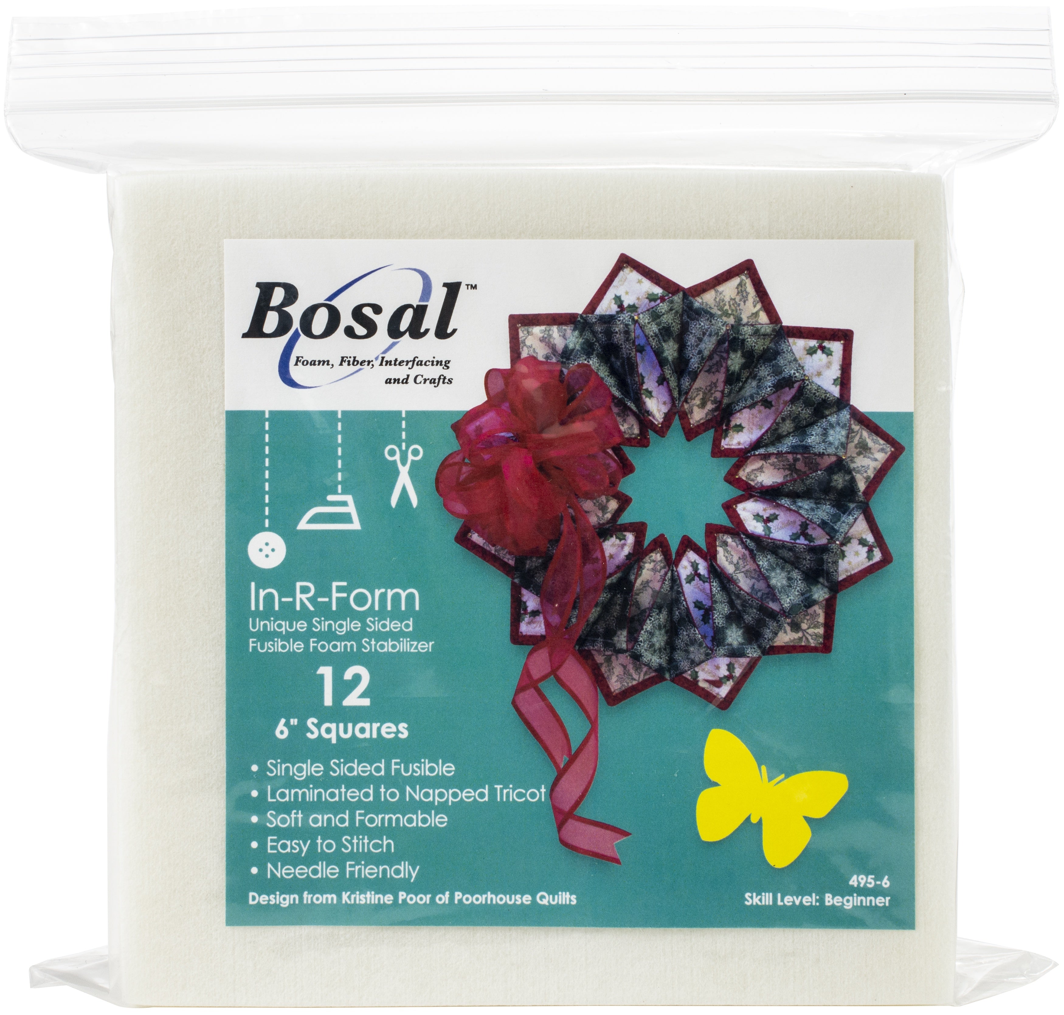 In-R-Foam Single-Sided Fusible Foam Stabilizer 6"X6" 12/Pkg