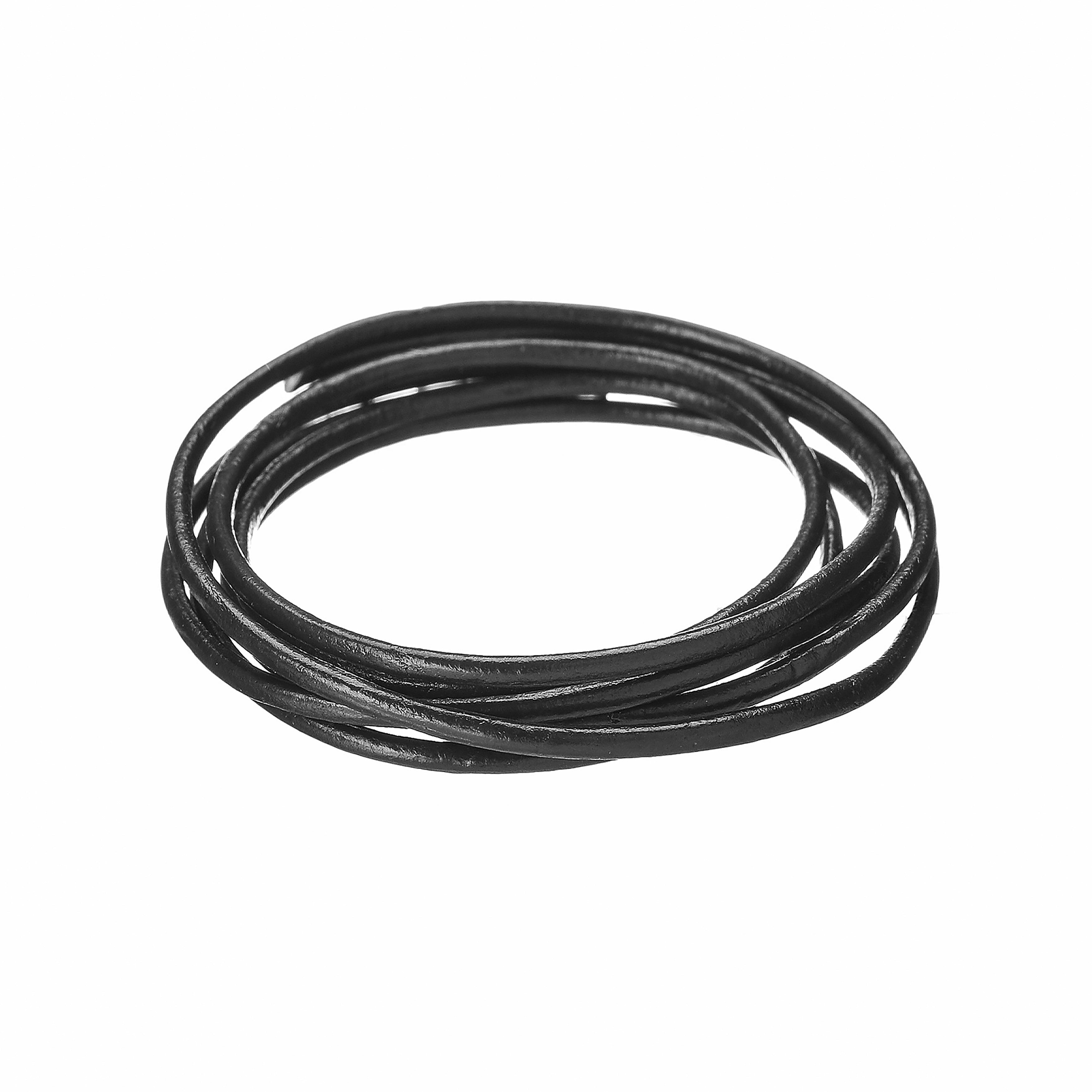 Realeather(R) Crafts Round Leather Lace 3mmX40"-Black