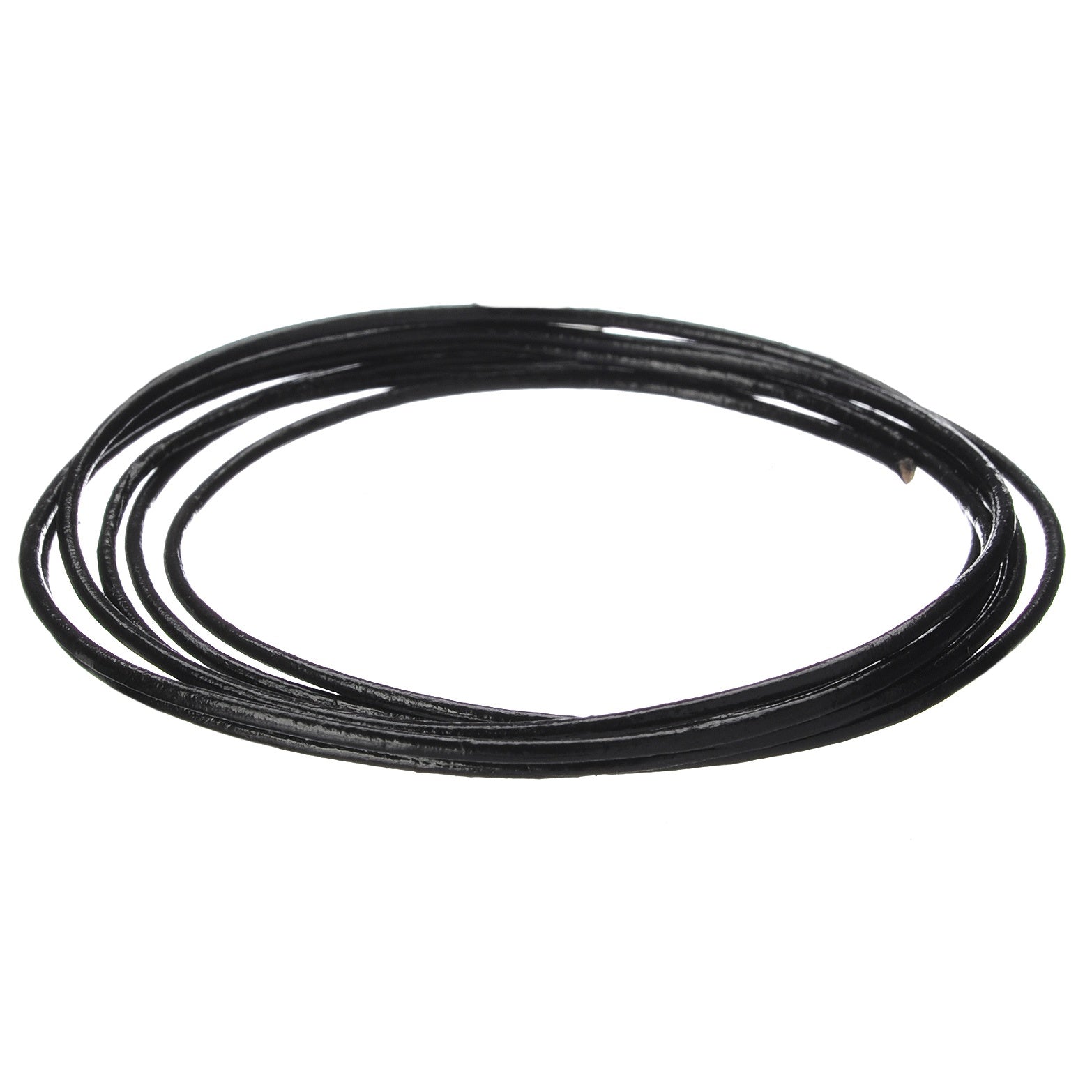 Round Leather Lace 1mmX2yd Packaged Black