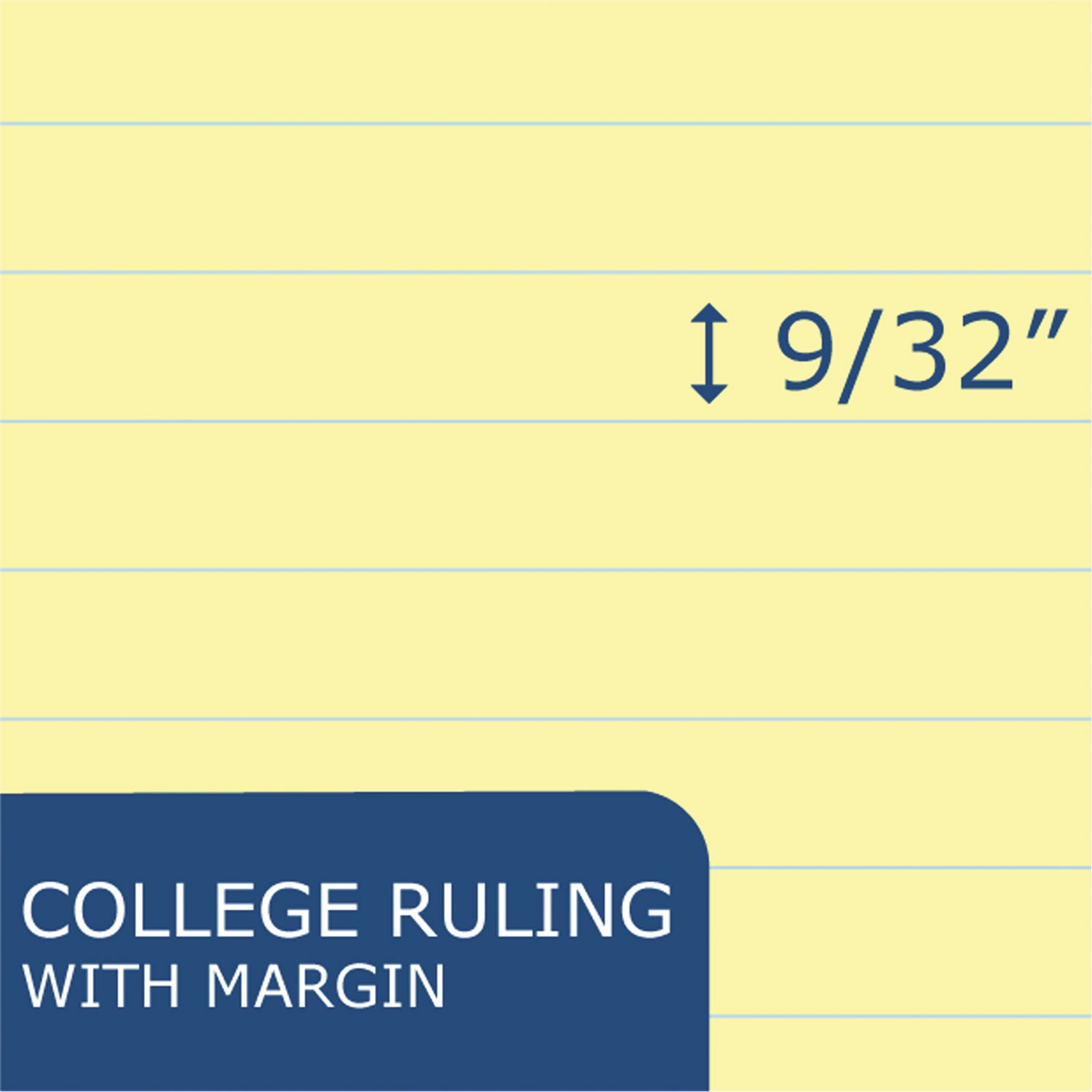 Roaring Spring® WIDE Landscape Format Writing Pad, College Ruled, 11 x 9 1/2, Canary, 40 Sheets