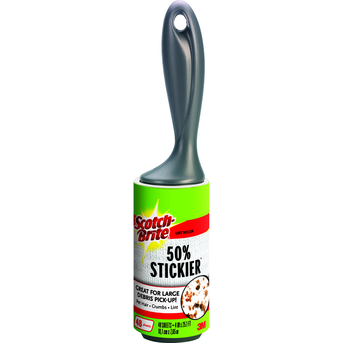 Scotch-Brite 50% Stickier Lint Roller 48 Sheets 4"X25.1'