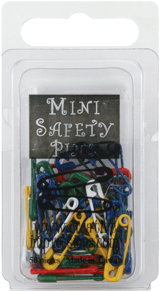 Mini Painted Safety Pins .75" 50/Pkg Primary