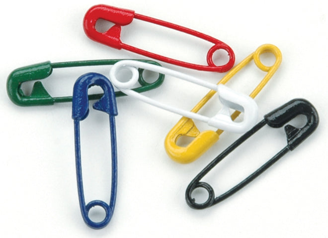 Mini Painted Safety Pins .75" 50/Pkg Primary