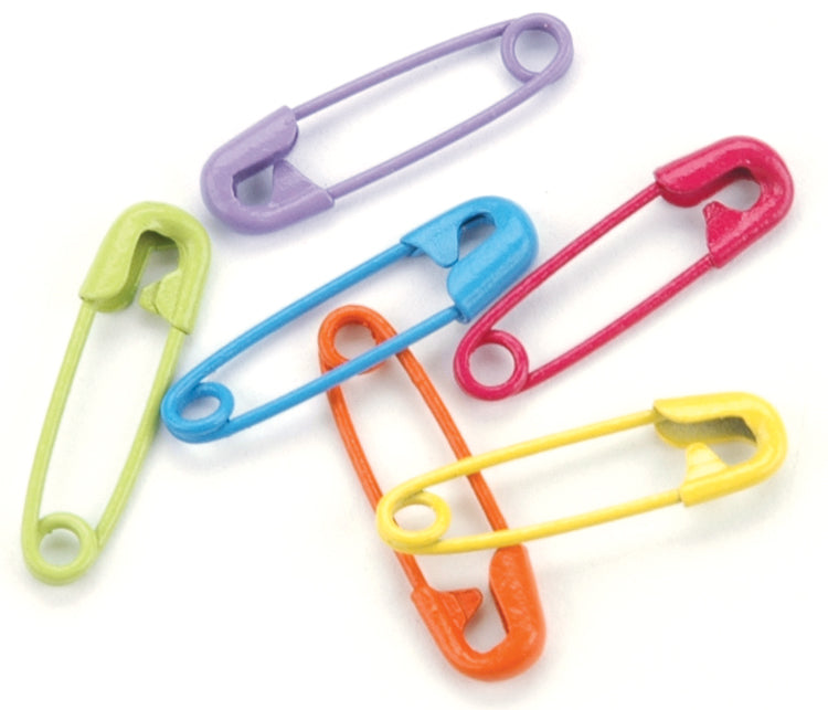 Mini Painted Safety Pins .75" 50/Pkg Tropical