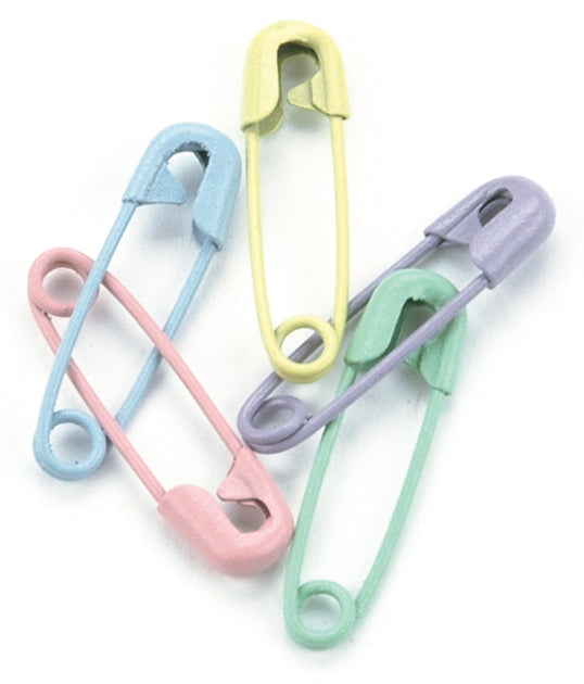 Mini Painted Safety Pins .75" 50/Pkg Pastel