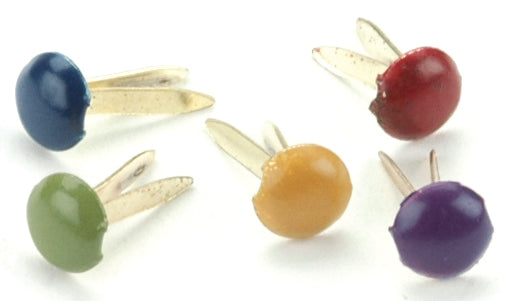 Mini Painted Metal Paper Fasteners 3mm 100/Pkg Round - Matte Heritage