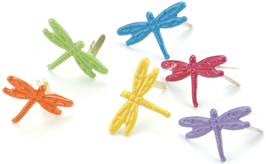 Painted Metal Paper Fasteners 25/Pkg Dragonflies - Tropical