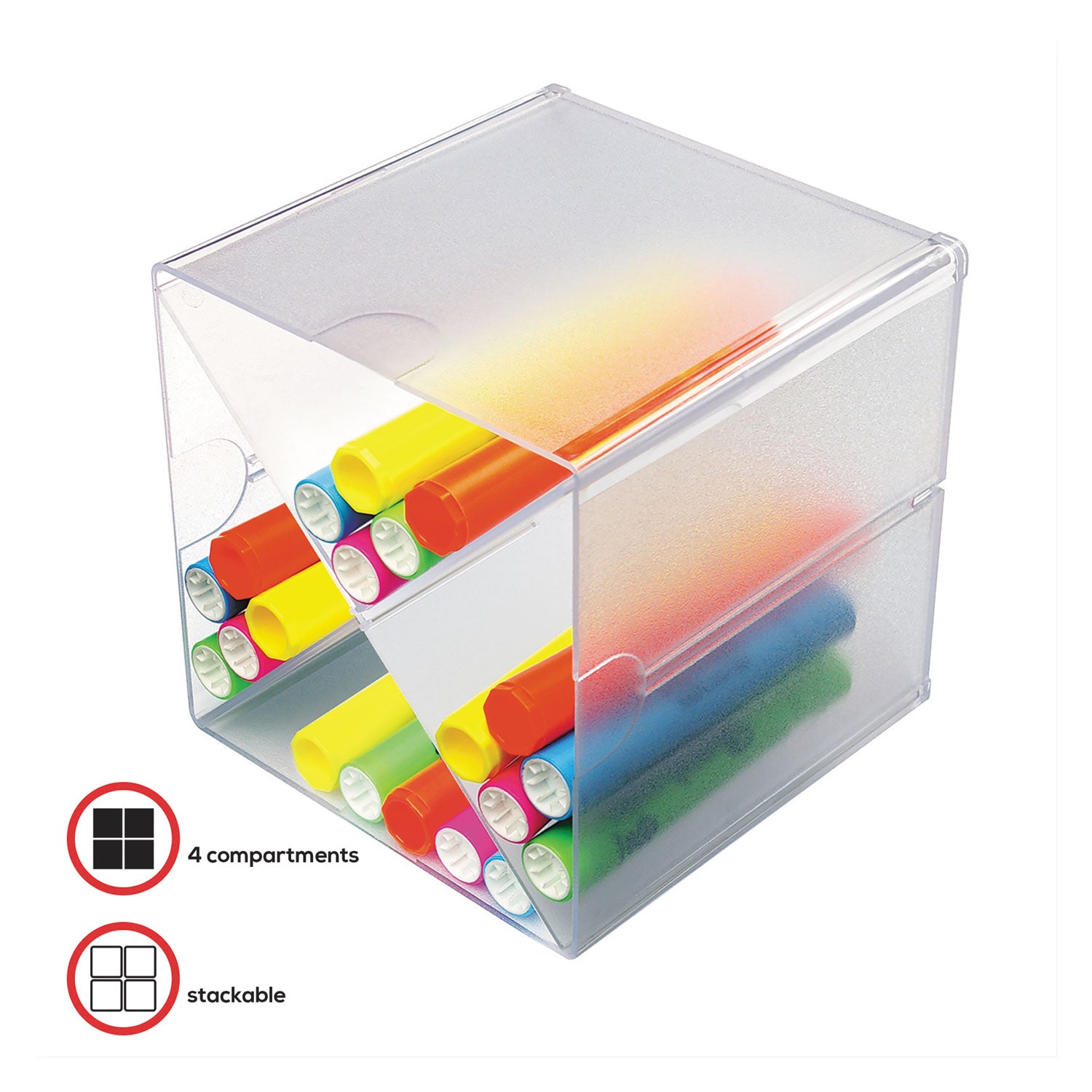Stackable X-Divided Storage Organizer 6"X6"X6" Clear