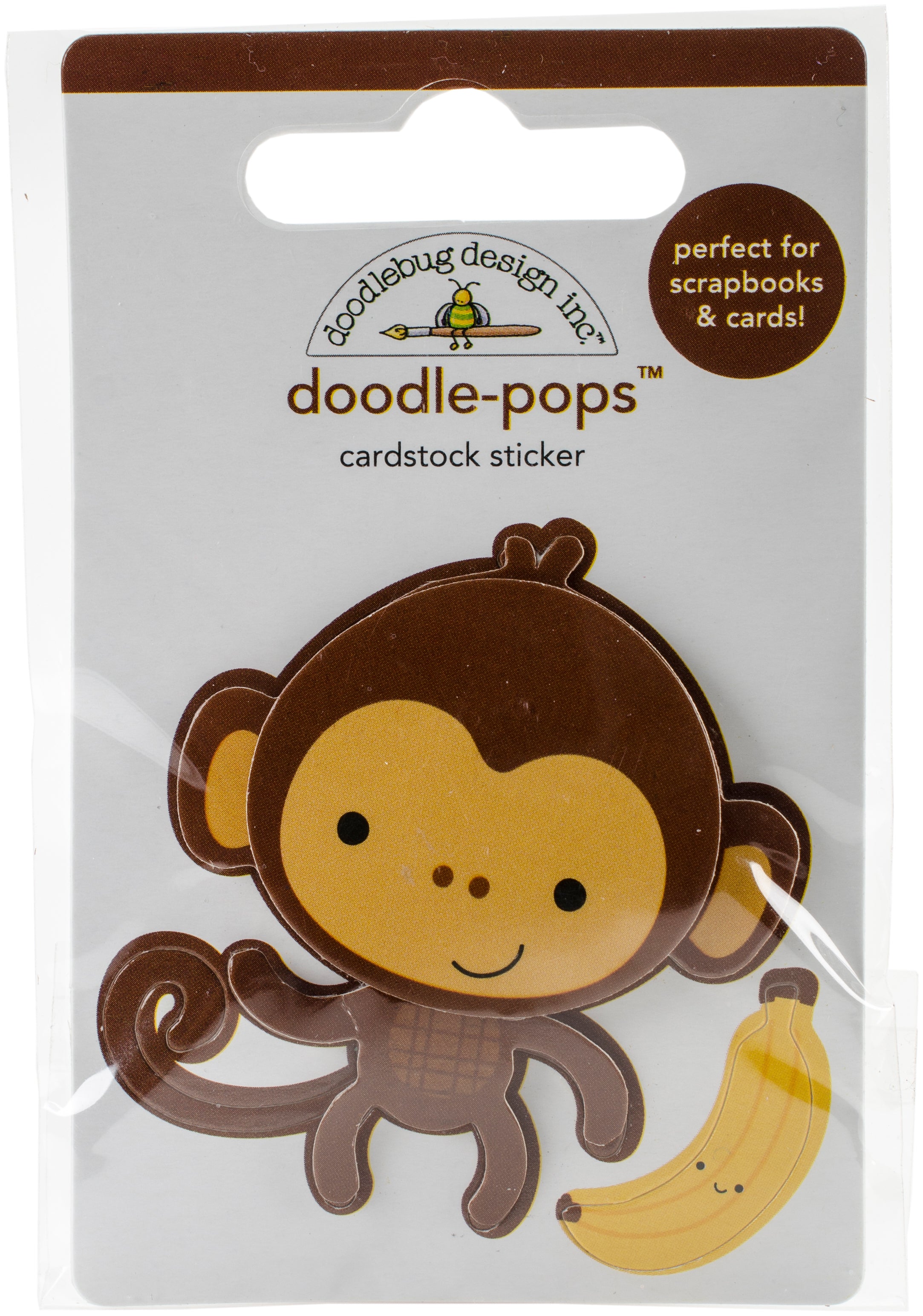 Doodlebug Doodle-Pops 3D Stickers  At The Zoo Monkey Mike