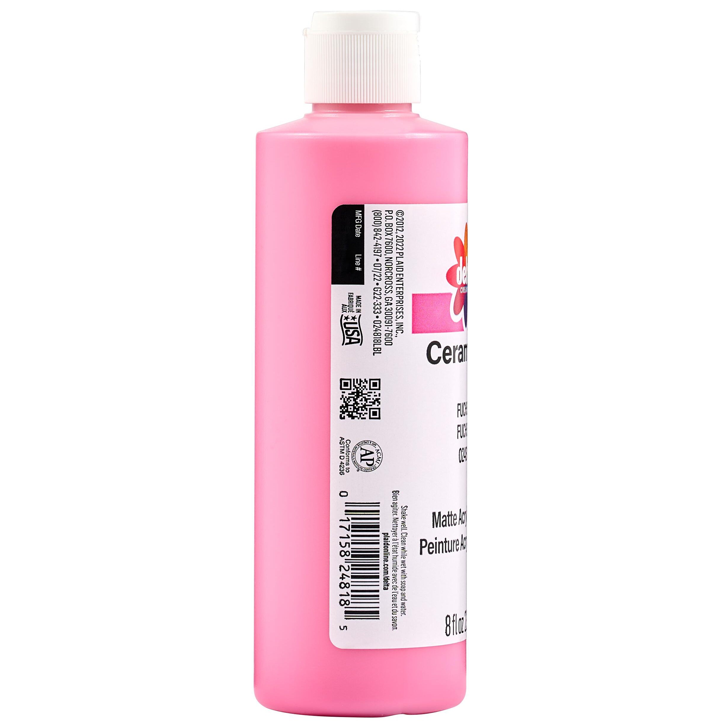 Delta Ceramcoat Acrylic Paint 8oz-Fuchsia/Semi-Opaque