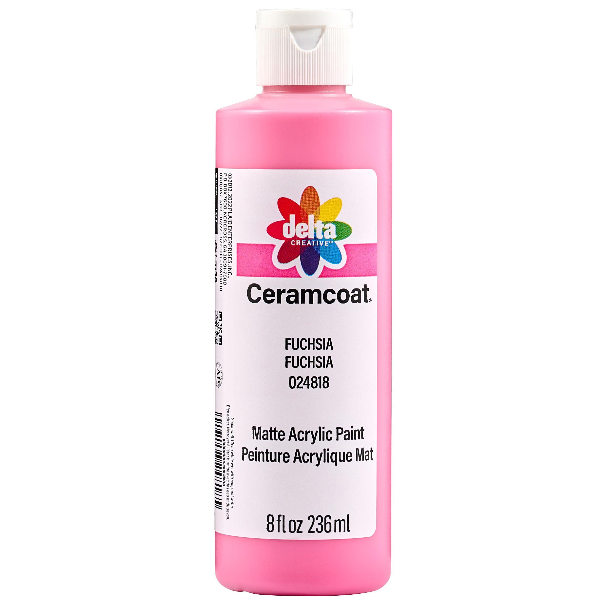 Delta Ceramcoat Acrylic Paint 8oz-Fuchsia/Semi-Opaque