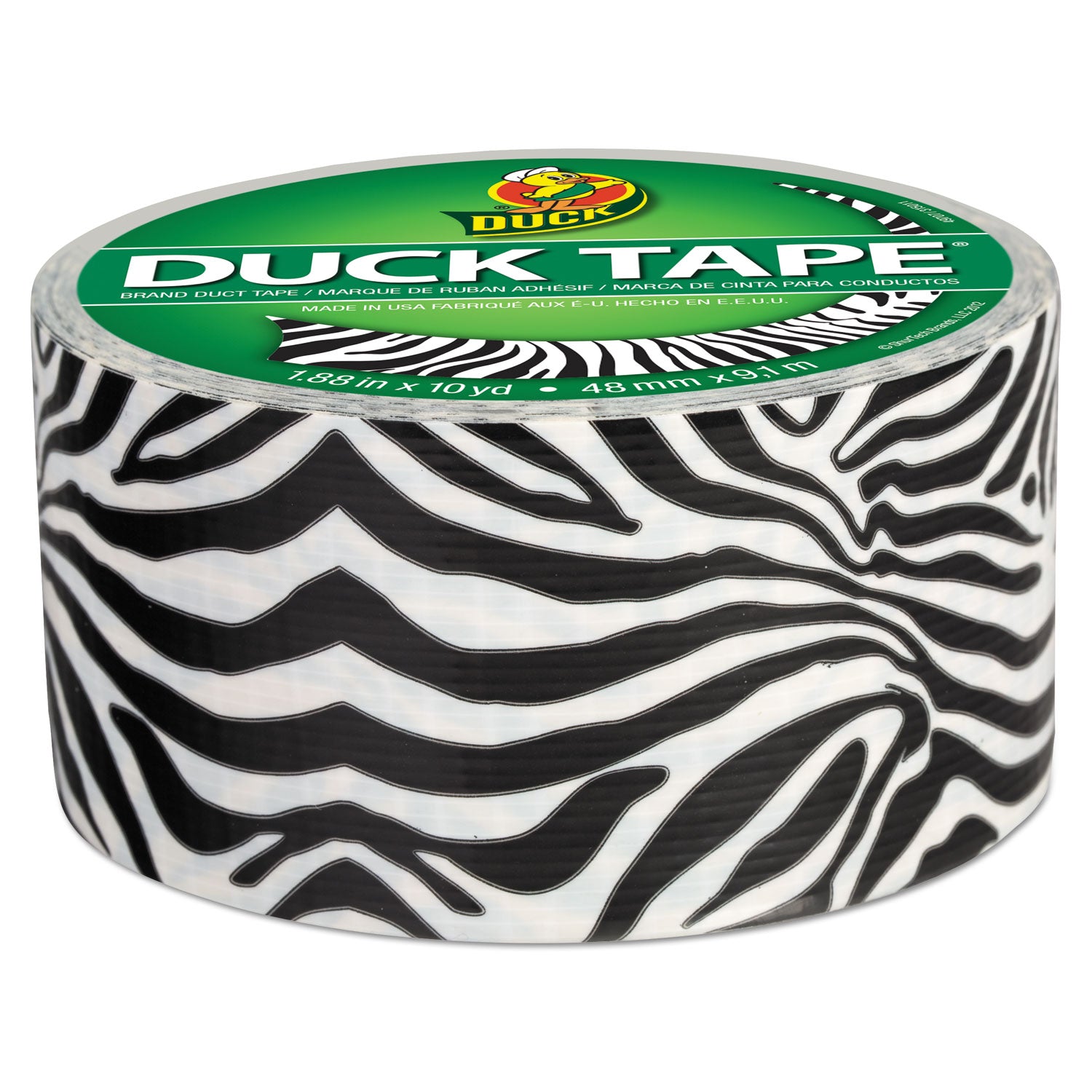 Patterned Duck Tape 1.88"X10yd Zebra