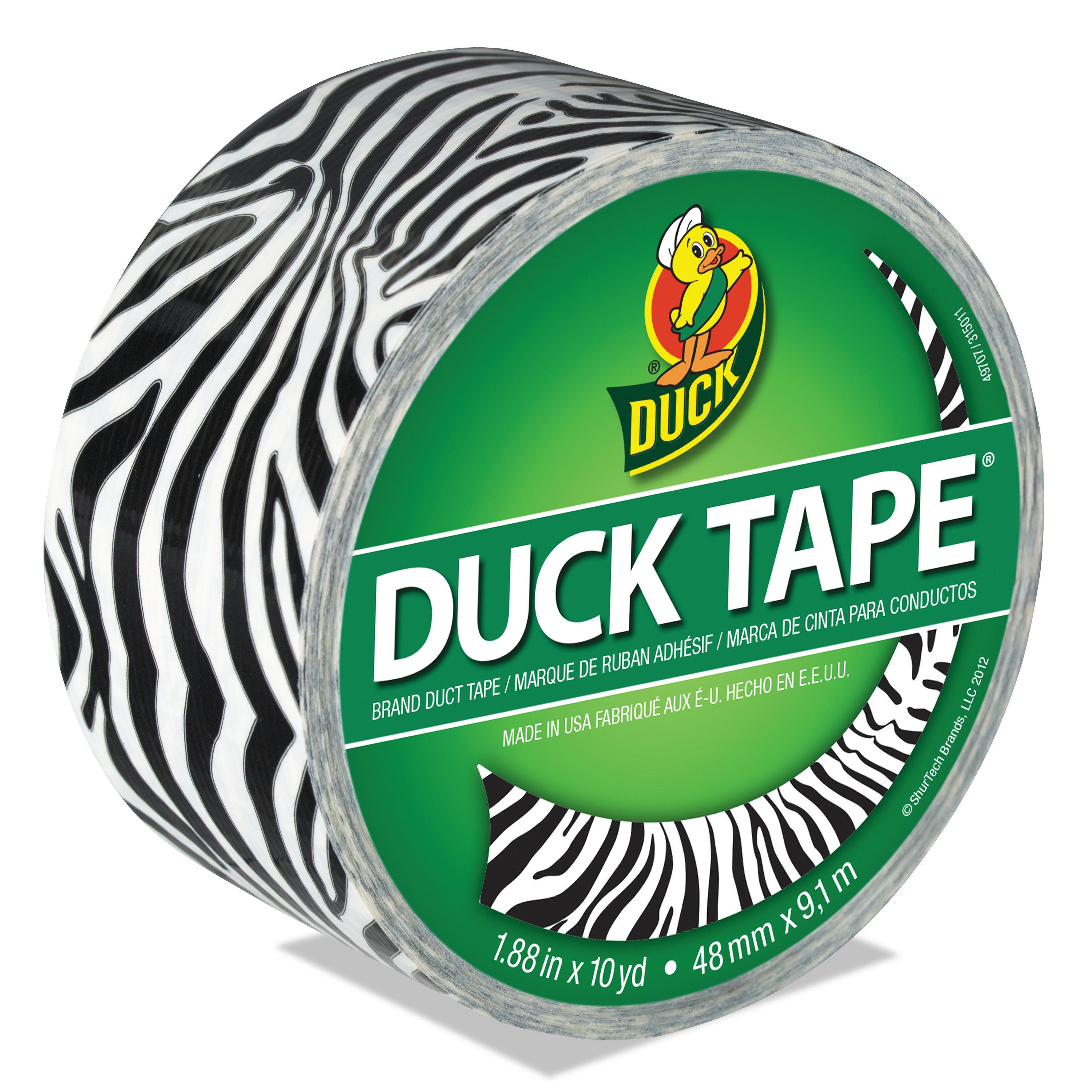 Patterned Duck Tape 1.88"X10yd Zebra