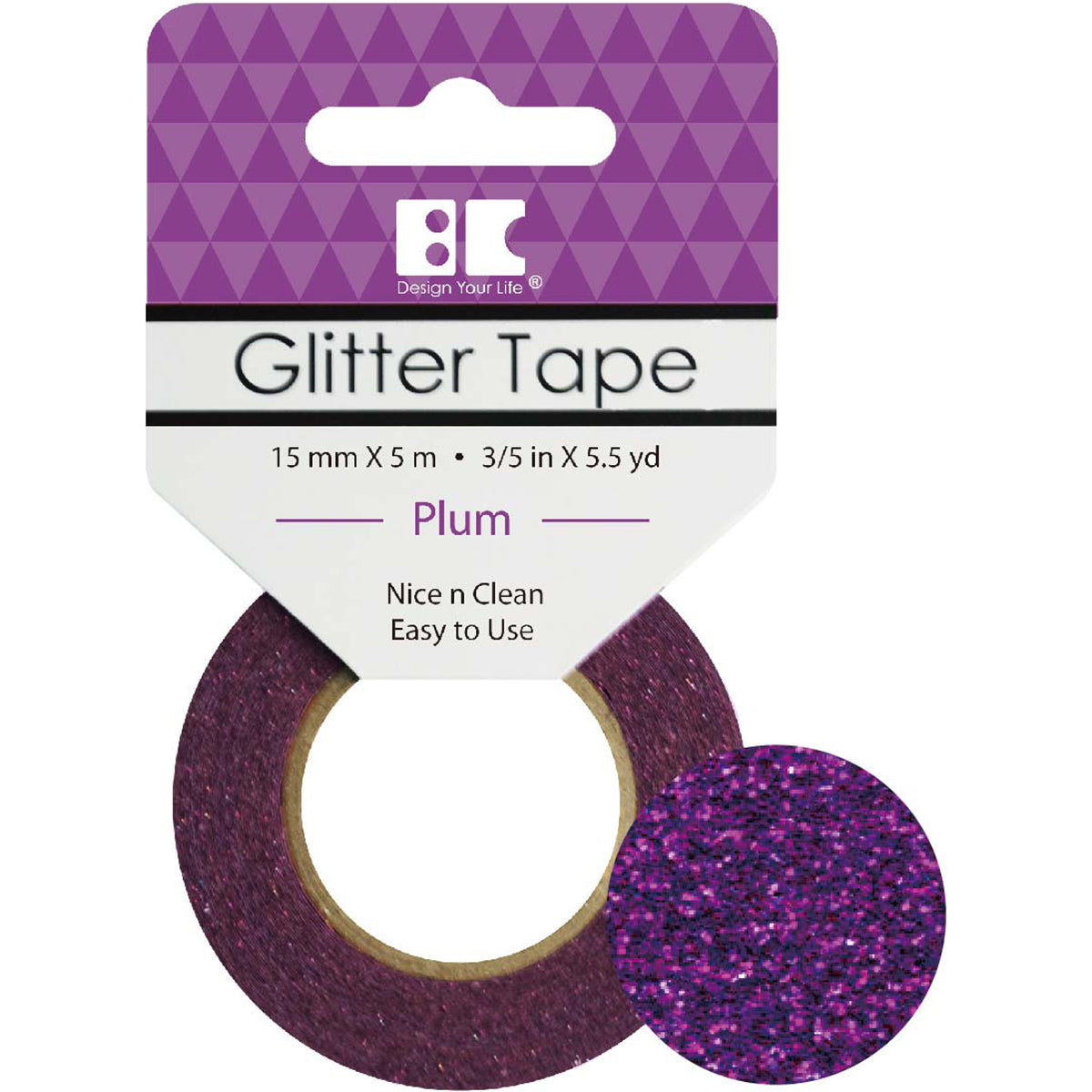 Best Creation Glitter Tape 15mmX5m Plum