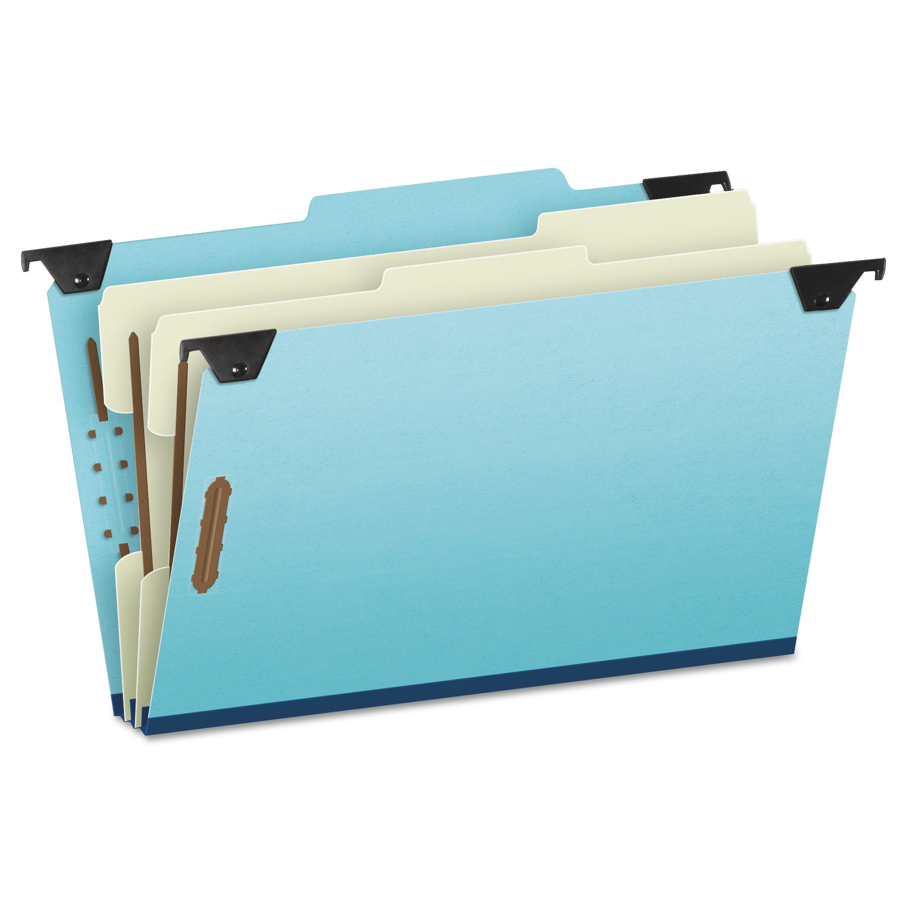 Pendaflex® Pressboard Hanging Classi-Folder, 2 Divider/6-Sections, Legal, 2/5 Tab, Blue  one each