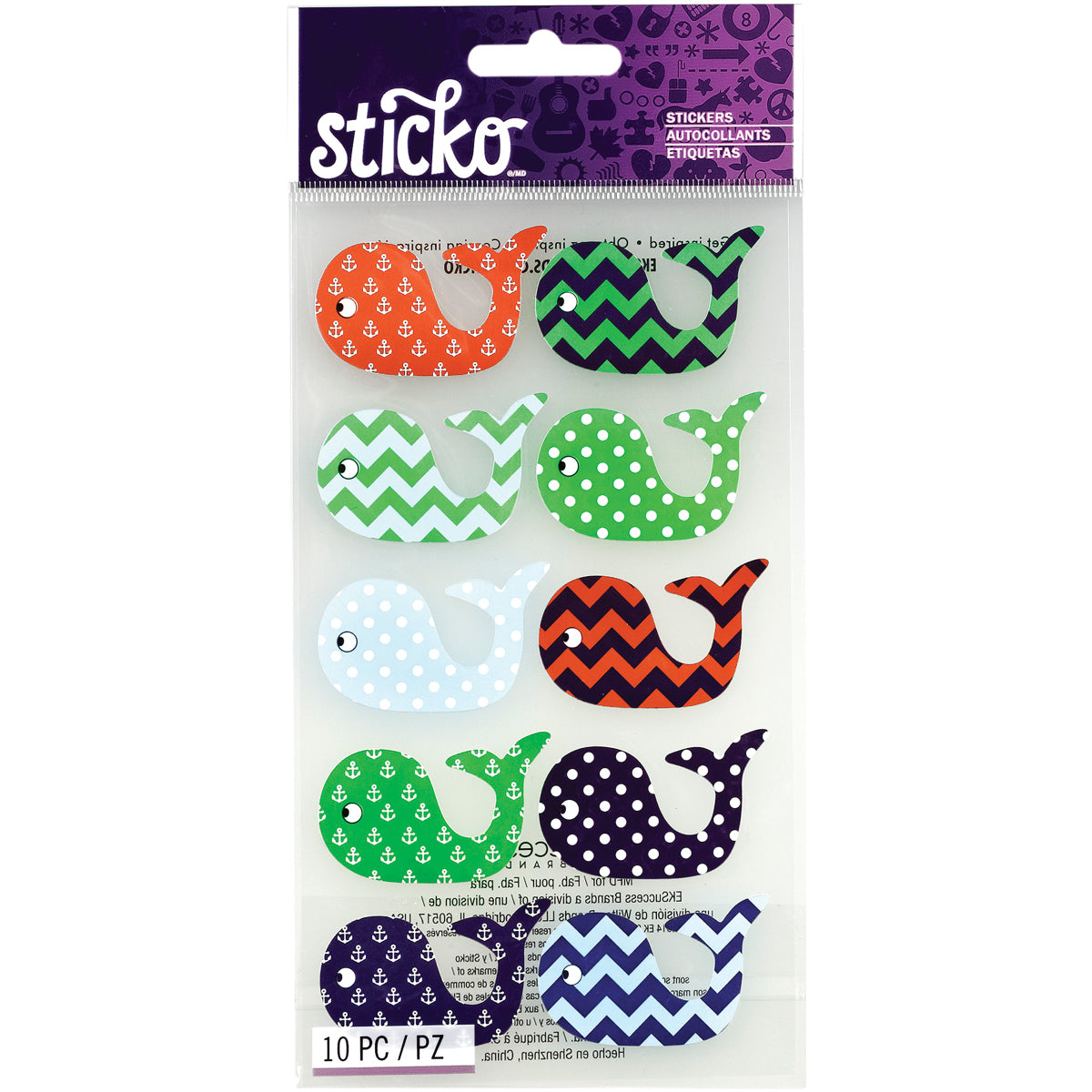 Sticko Stickers Patterned Whales
