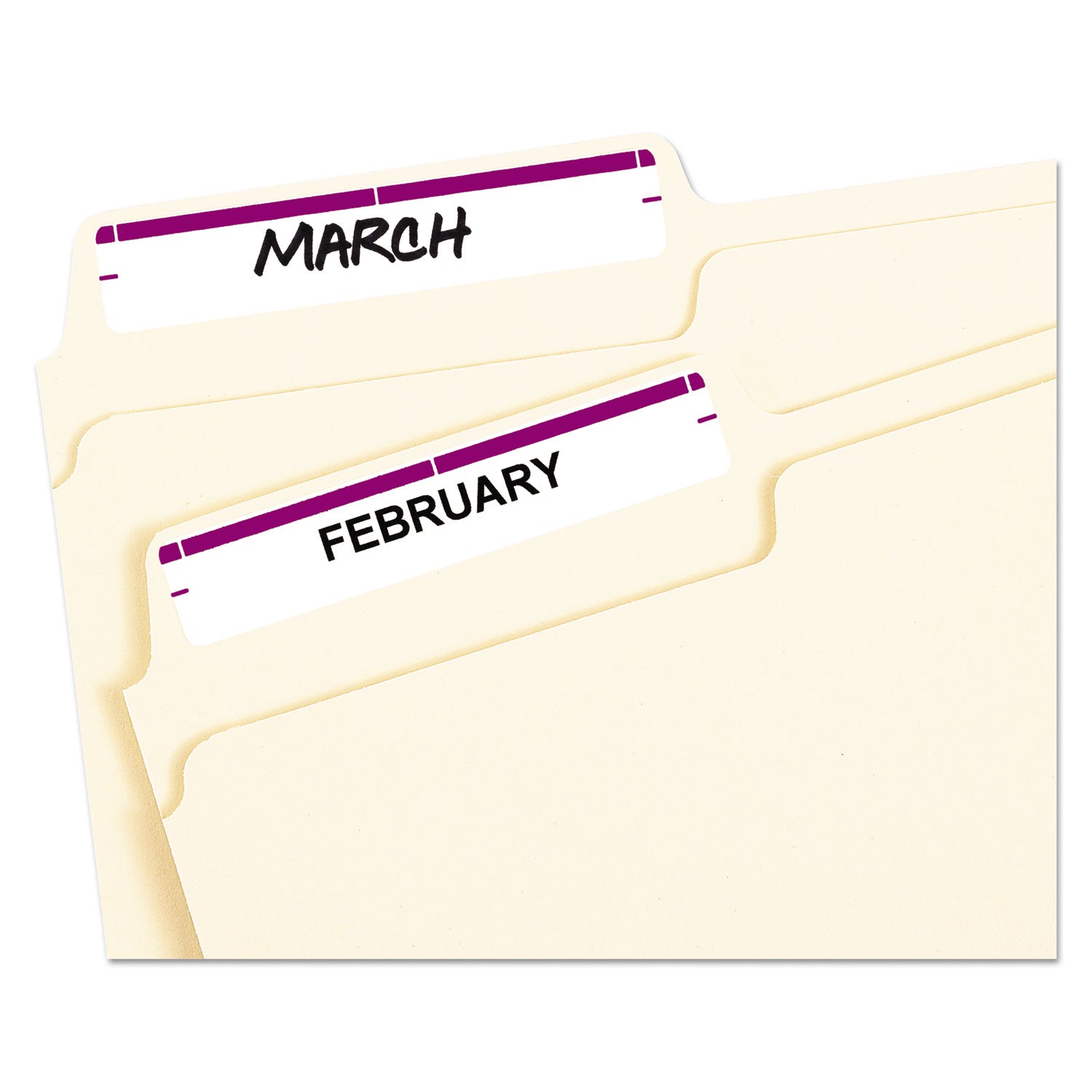 Avery® Print or Write File Folder Labels, 11/16 x 3 7/16, White/Purple Bar, 252/Pack