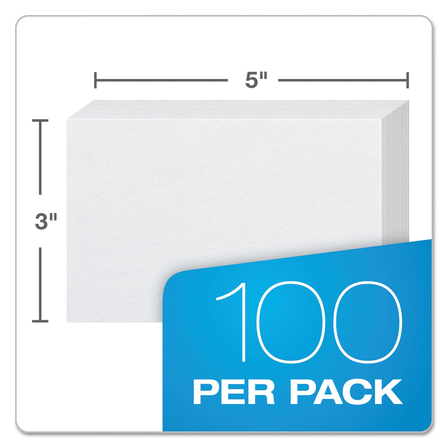 Oxford™ Unruled Index Cards, 3 x 5, White, 100/Pack