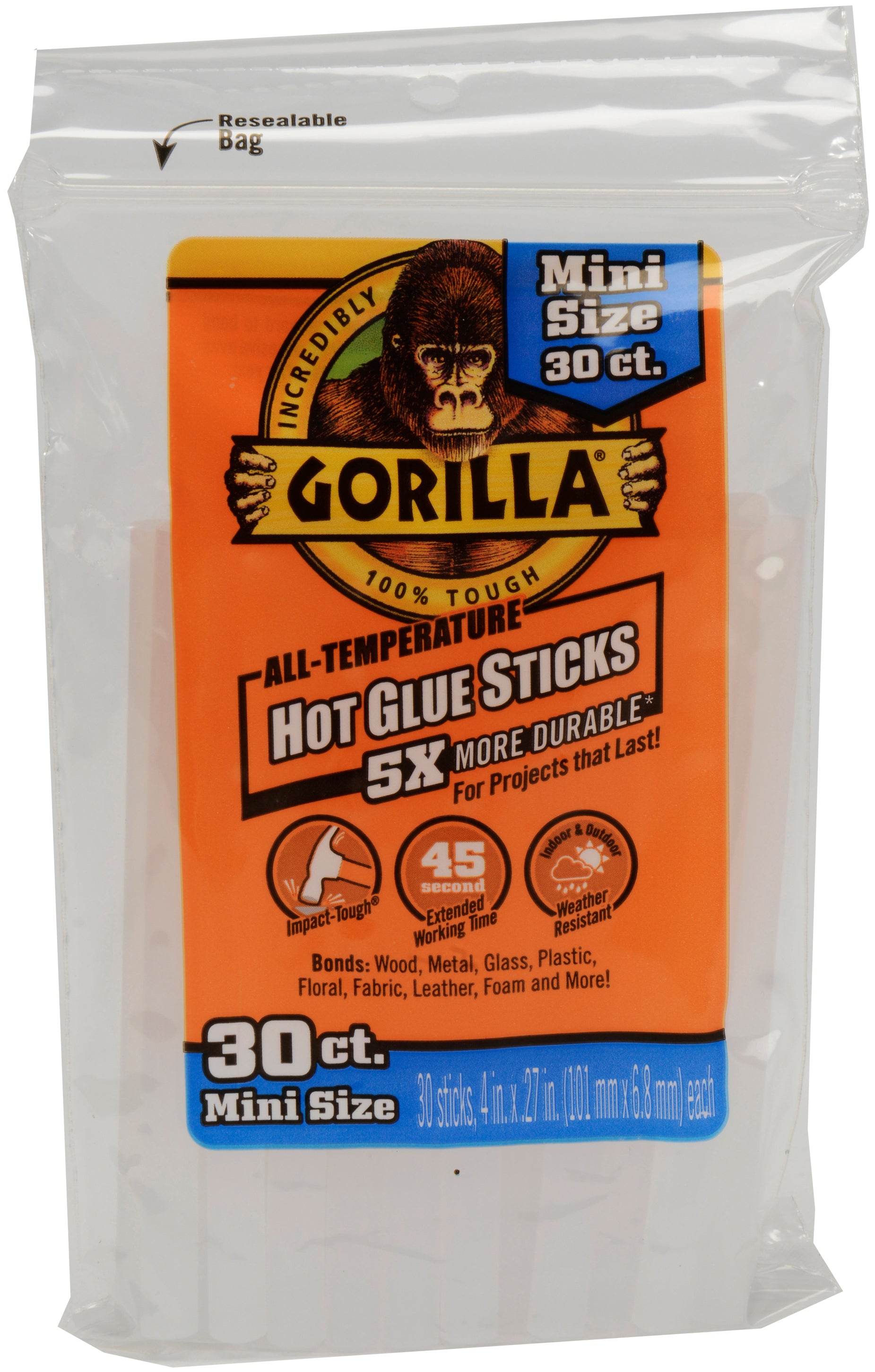 High-Temp Mini Glue Sticks .27"X4" 30/Pkg