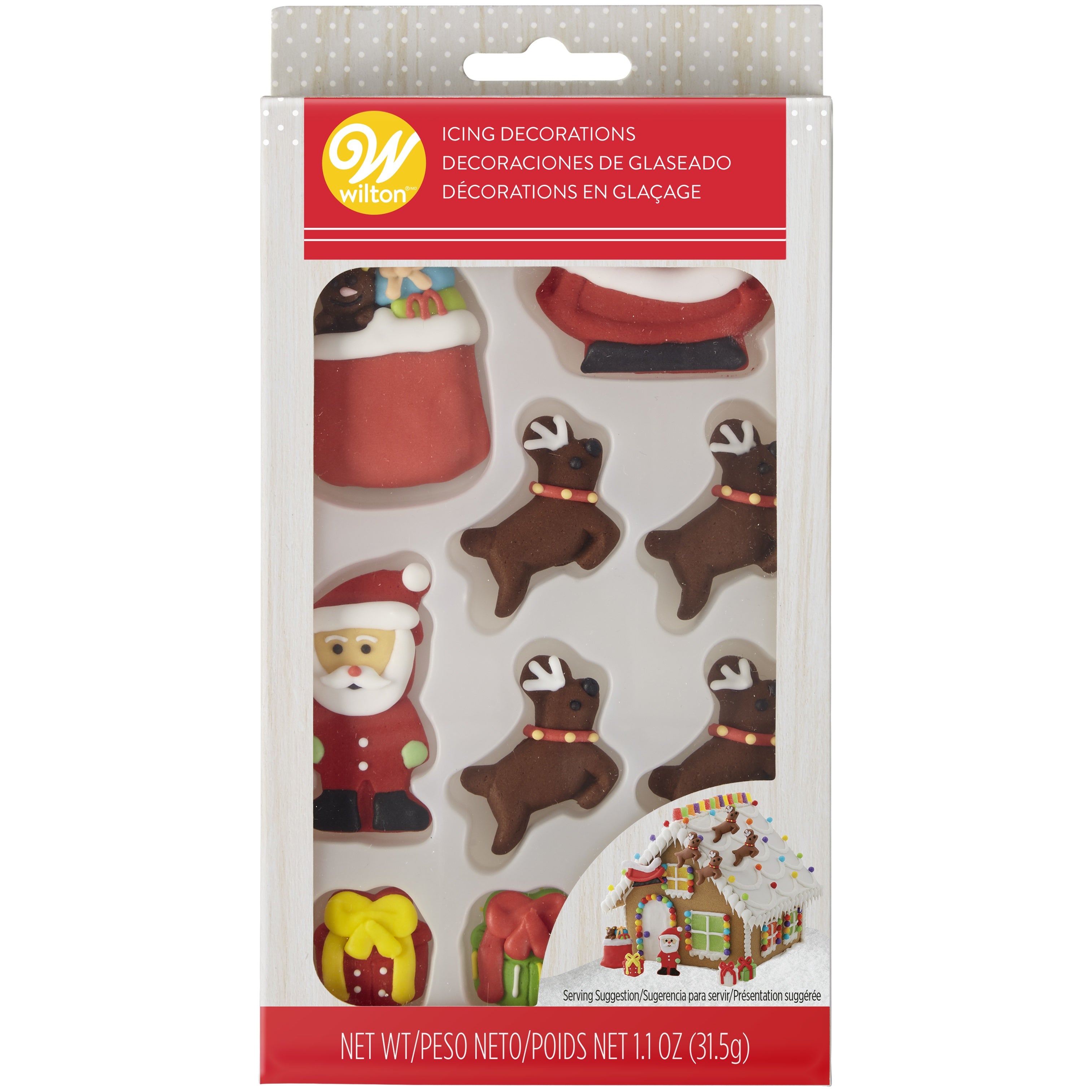 Royal Icing Decorations 10/Pkg Santa