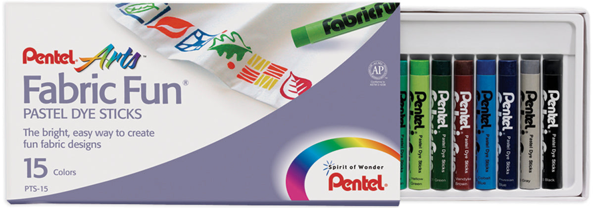 Fabric Fun Pastel Dye Sticks 15/Pkg Assorted Colors