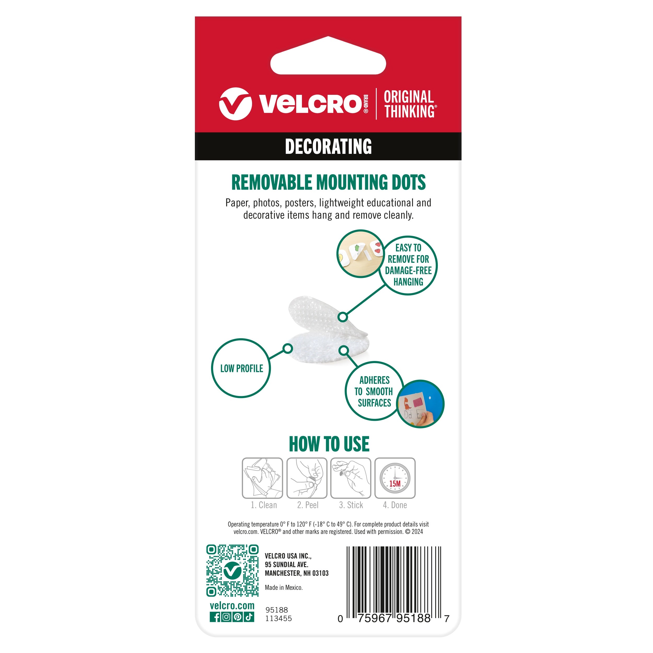 Velcro(R) Brand Removable Mounting Circles .375" 56/Pkg