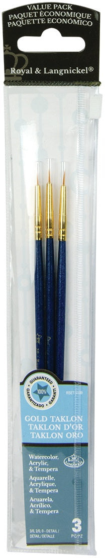 Gold Taklon Value Pack Brush Set 3/Pkg