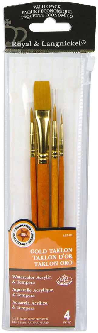 Gold Taklon Value Pack Brush Set 4/Pkg