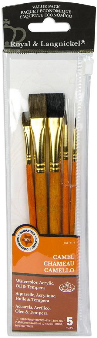 Sable/Camel Value Pack Brush Set 5/Pkg