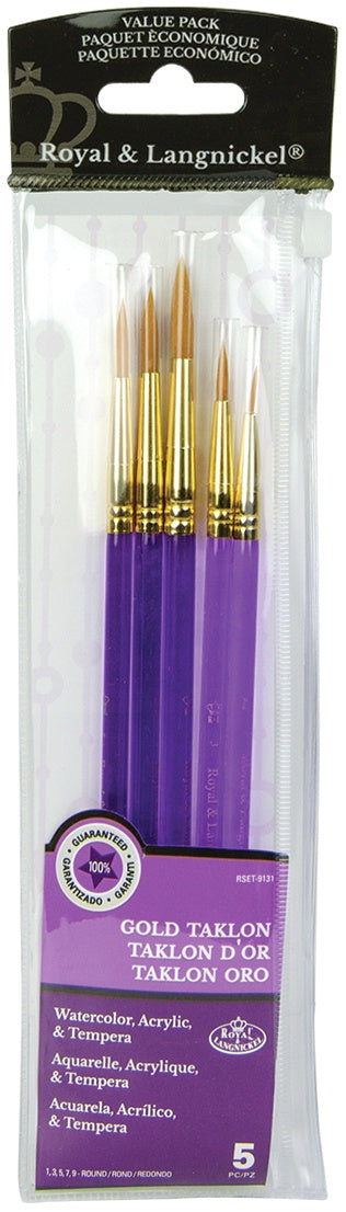 Gold Taklon Value Pack Brush Set 5/Pkg