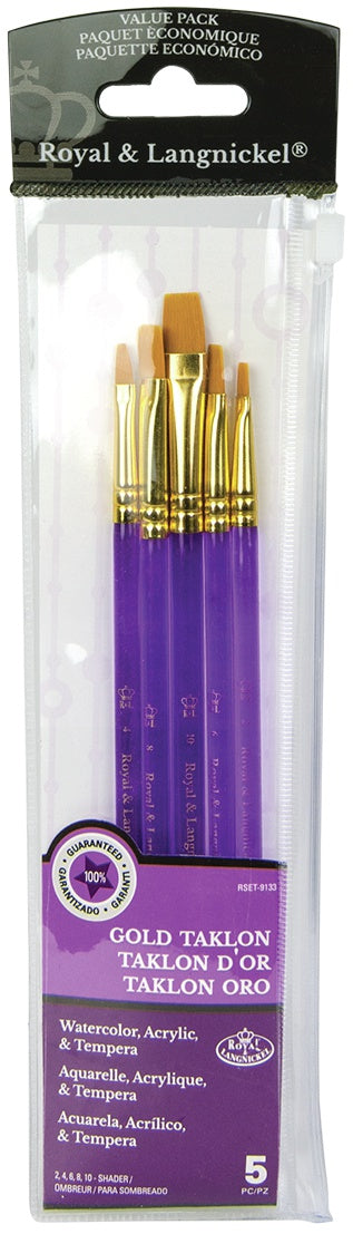 Gold Taklon Value Pack Brush Set 5/Pkg