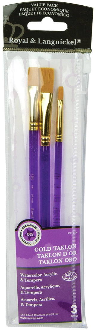Gold Taklon Value Pack Brush Set 3/Pkg