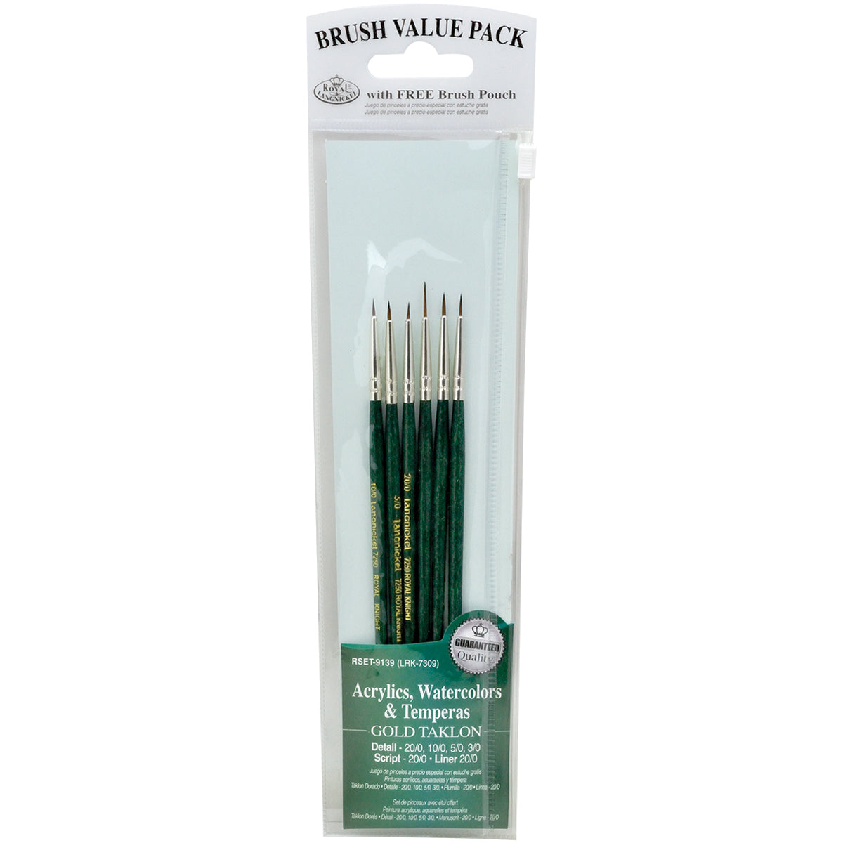 Value Pack Brush Sets Taklon Detail 6/Pkg