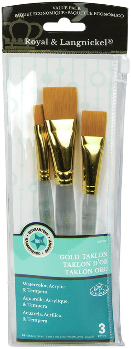 Gold Taklon Value Pack Brush Set 3/Pkg