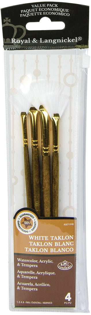 White Taklon Value Pack Brush Set 4/Pkg