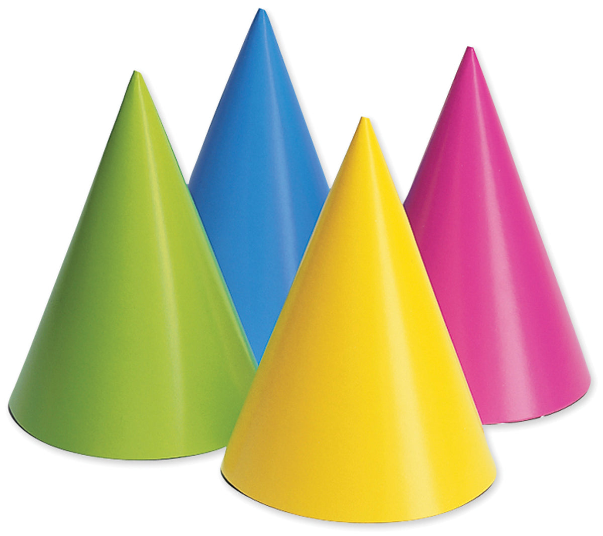 Party Hats 8/Pkg Assorted Neon